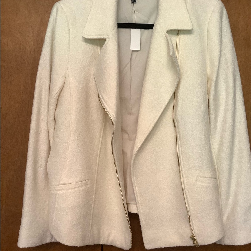Talbots White Teddy Jacket Soft Textured Fabric- NWT